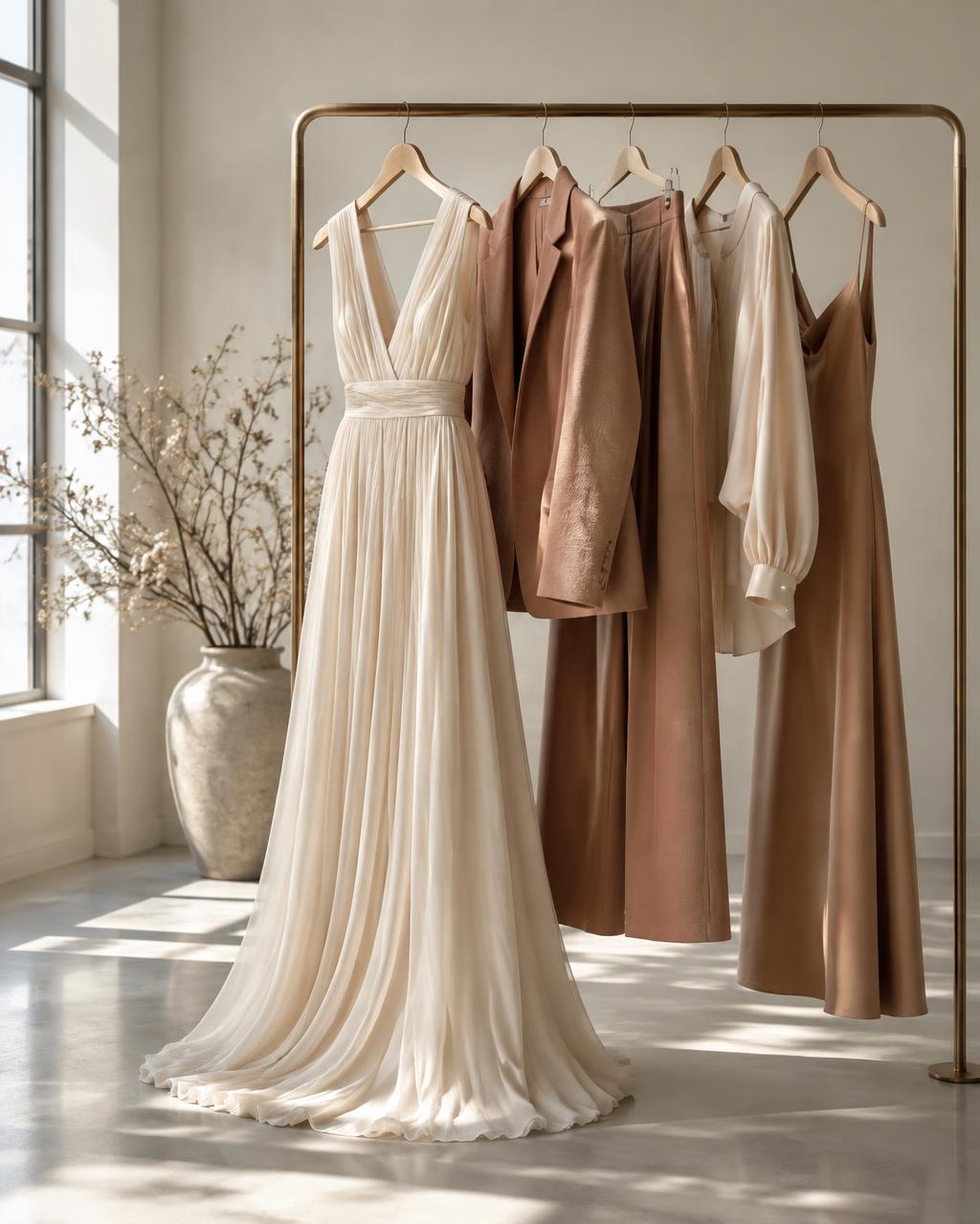 Vestido e peças femininas elegantes